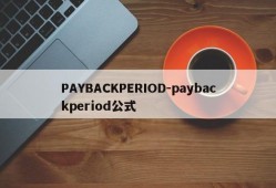 PAYBACKPERIOD-paybackperiod公式