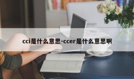 cci是什么意思-ccer是什么意思啊